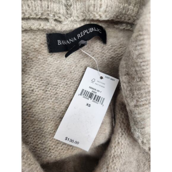 Banana Republic Newmar Oversized Cowl Neck Sweater in Oatmeal Size XS NWT Wool - Picture 8 of 9